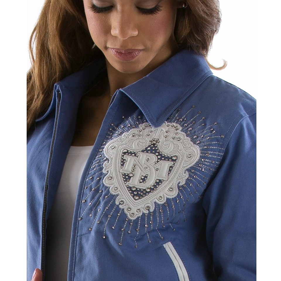 Pelle Pelle Womens Platinum & Diamonds MB 1978 Blue Wool Jacket