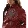 Pelle Pelle Women's Platinum & Diamonds MB 1978 Maroon Leather Jacket