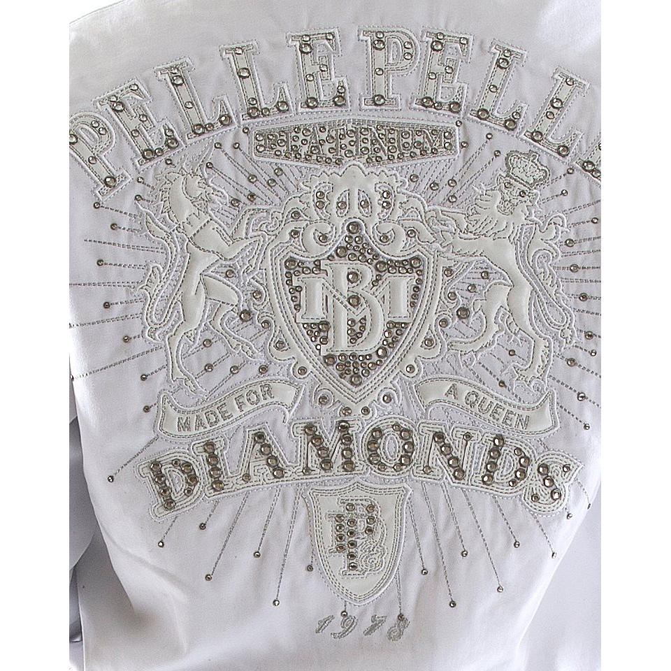Pelle Pelle Women's Platinum & Diamonds MB 1978 White Wool Jacket