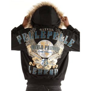 Pelle Pelle World Famous 1978 Always on Pride Black Fur Hooded Wool Jacket