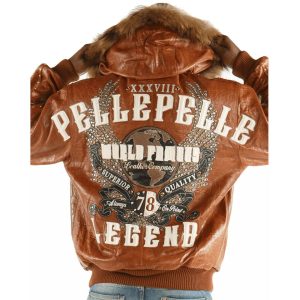 Pelle Pelle World Famous 1978 Always on Pride Legend Brown Fur Hooded Wool Jacket