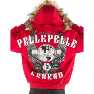 Pelle Pelle World Famous 1978 Fur Hood Red Jacket