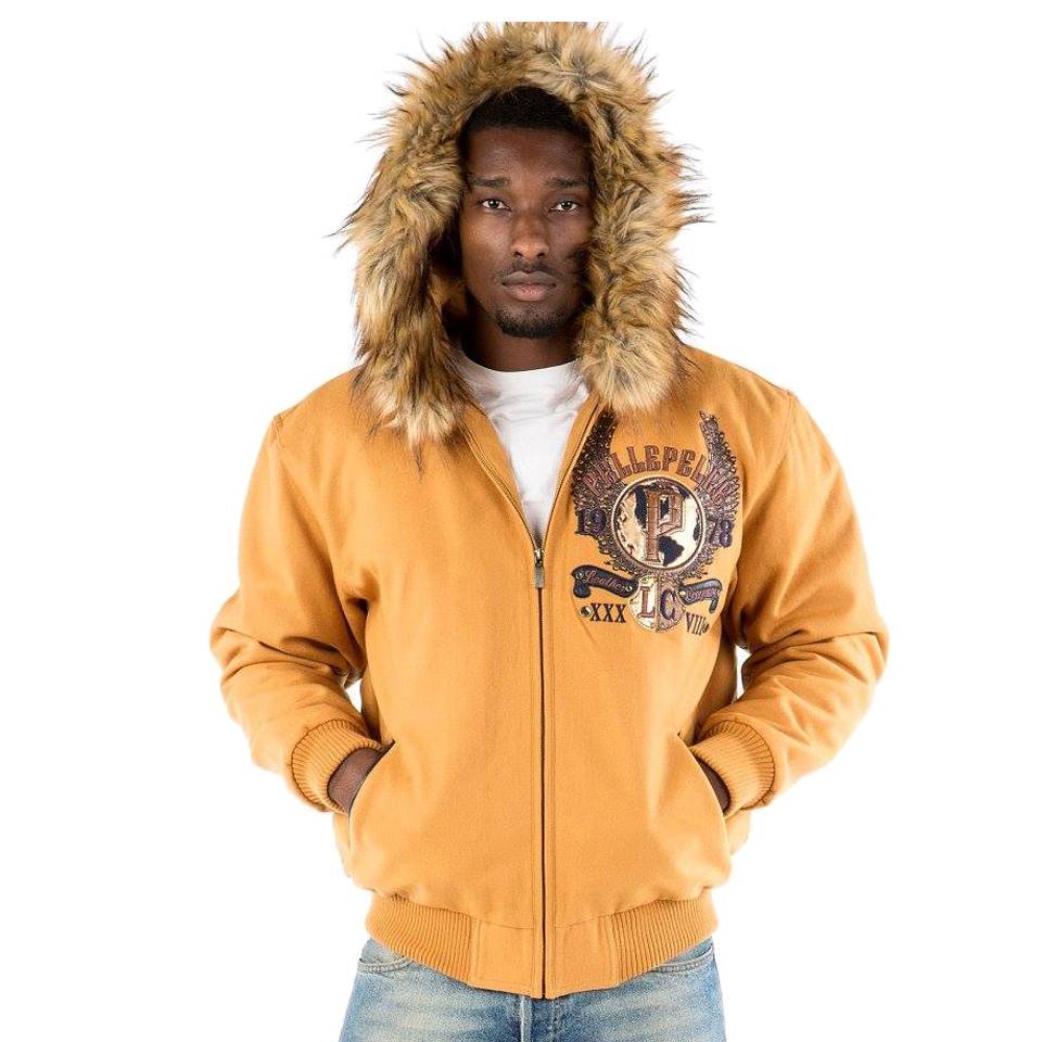 Pelle Pelle World Famous 1978 Fur Hood Yellow Jacket