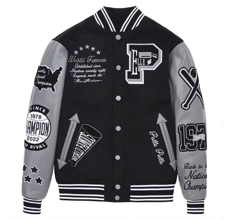 Pelle Pelle World Famous Black Varsity Jacket