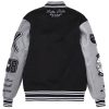 Pelle Pelle World Famous Black and Grey Varsity Wool Jacket