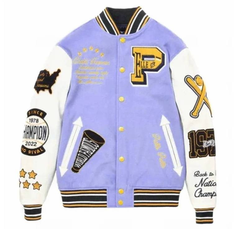 Pelle Pelle World Famous Lavender Varsity Jacket