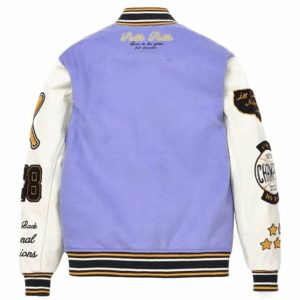 Pelle Pelle World Famous Lavender & White Varsity Wool Jacket