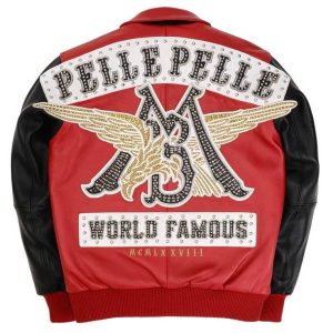 Pelle Pelle World Famous Legend MB Studded Red Real Leather Jacket