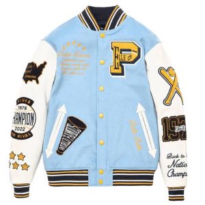 Pelle Pelle World Famous Light Blue Varsity Jacket
