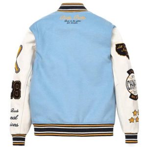Pelle Pelle World Famous Light Blue & White Varsity Wool Jacket