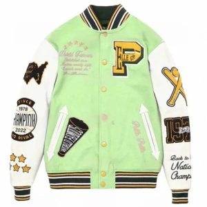 Pelle Pelle World Famous Light Green Varsity Jacket