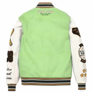 Pelle Pelle World Famous Light Green & White Varsity Wool Jacket