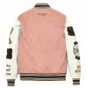 Pelle Pelle World Famous Light Pink Varsity Wool Jacket with Leather Sleeves