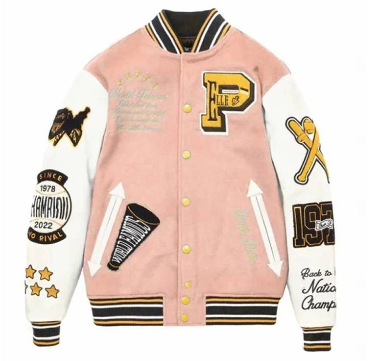 Pelle Pelle World Famous Light Pink Varsity Jacket