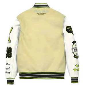 Pelle Pelle World Famous Light Yellow & White Varsity Jacket