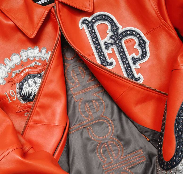 Pelle Pelle World Famous MB 1978 Orange Leather Jacket For Men's