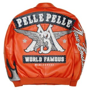 Pelle Pelle World Famous MB Orange Genuine Leather Jacket For Men's