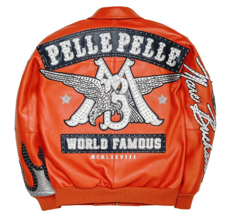 Pelle Pelle World Famous MB Orange Genuine Leather Jacket For Men's
