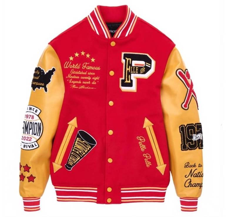 Pelle Pelle World Famous Red Varsity Jacket
