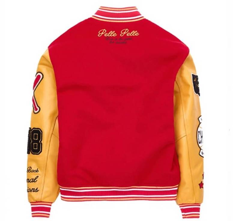 Pelle Pelle World Famous Red and Yellow Varsity Jacket