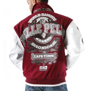 Pelle Pelle World Famous Road Rally London to Cape Town Maroon Wool Jacket