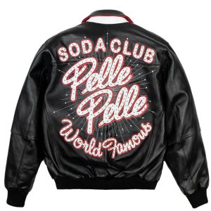 Pelle Pelle World Famous Soda Club Black Real Leather Jacket