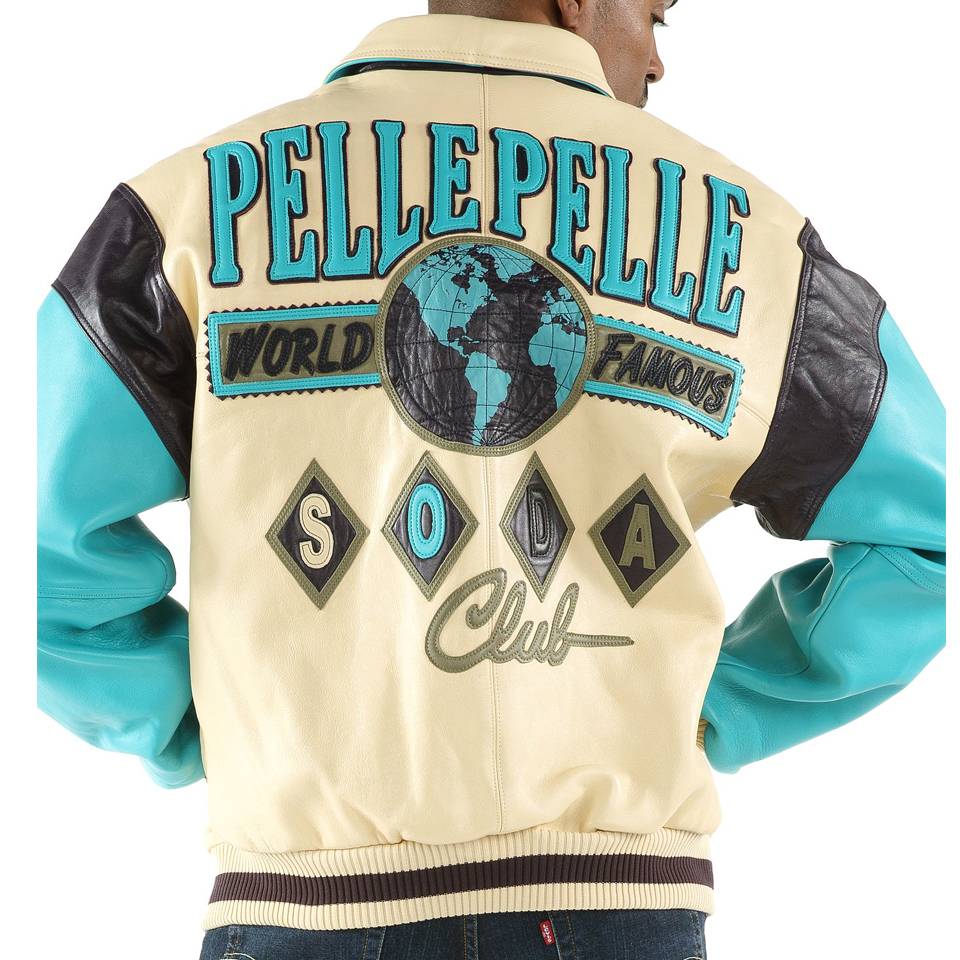 Pelle Pelle World Famous Soda Club Cream Plush Men Jacket