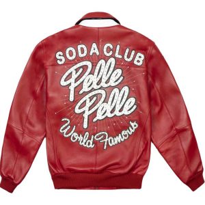 Pelle Pelle World Famous Soda Club Red Leather Jacket