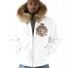 Pelle Pelle World Wide Crest White Fur Hood Jacket
