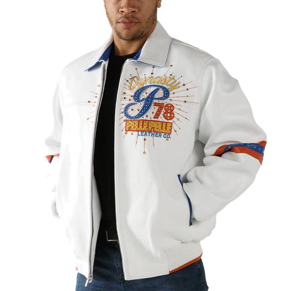 Pelle Pelle Worldwide Dynasty White Genuine Leather Jacket