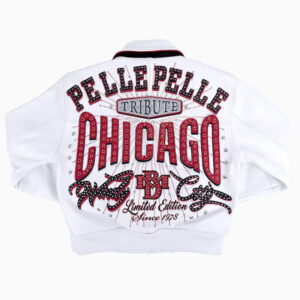Pelle Pelle X TB Chicago Windy City White Leather Jacket