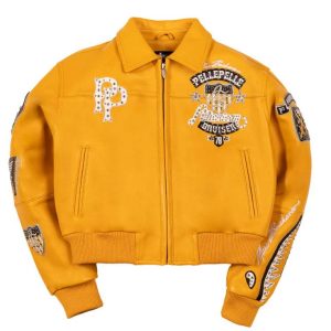 Pelle Pelle Yellow American Bruiser Women Crop Jacket
