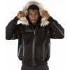 Pelle Pelle Yoke Shearling Black Fur Hood Jacket