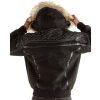 Pelle Pelle Yoke Shearling Black Fur Hooded Men Wool Jacket