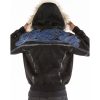 Pelle Pelle Yoke Shearling Black Fur Hooded Wool Jacket