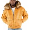 Pelle Pelle Yoke Shearling Yellow Fur Hood Jacket