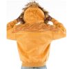 Pelle Pelle Yoke Shearling Yellow Fur Hooded Wool Jacket
