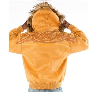 Pelle Pelle Yoke Shearling Yellow Fur Hooded Wool Jacket