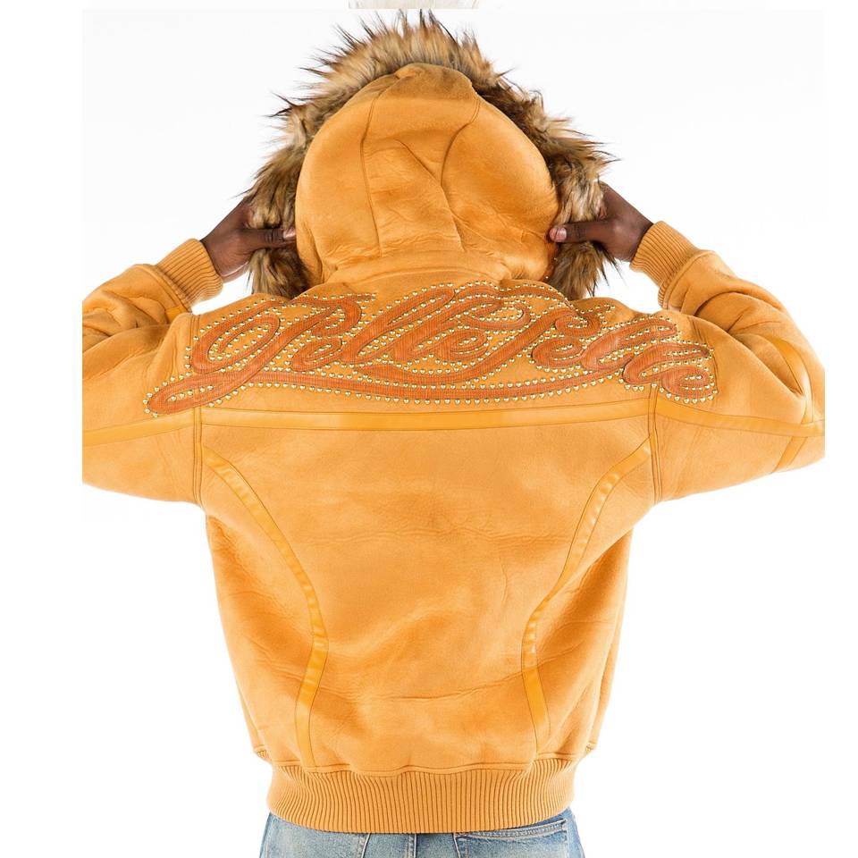 Pelle Pelle Yoke Shearling Yellow Fur Hooded Wool Jacket