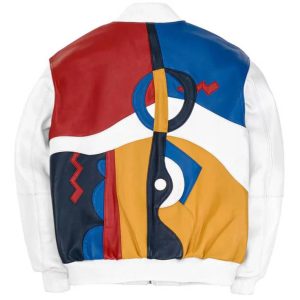 Picasso Pelle Pelle White Plush Leather Leather Jacket