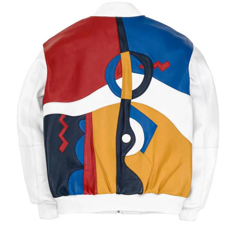 Picasso Pelle Pelle White Plush Leather Leather Jacket