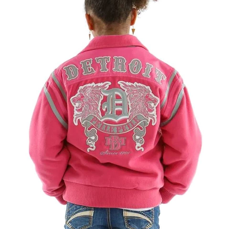 Pink Girls Pelle Pelle Detroit MB 1701 Wool Jacket