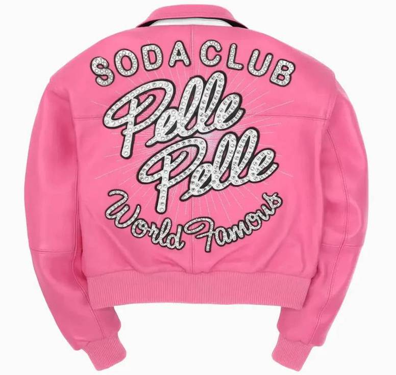 Pink Pelle Pelle World Famous Soda Club Crop Jacket