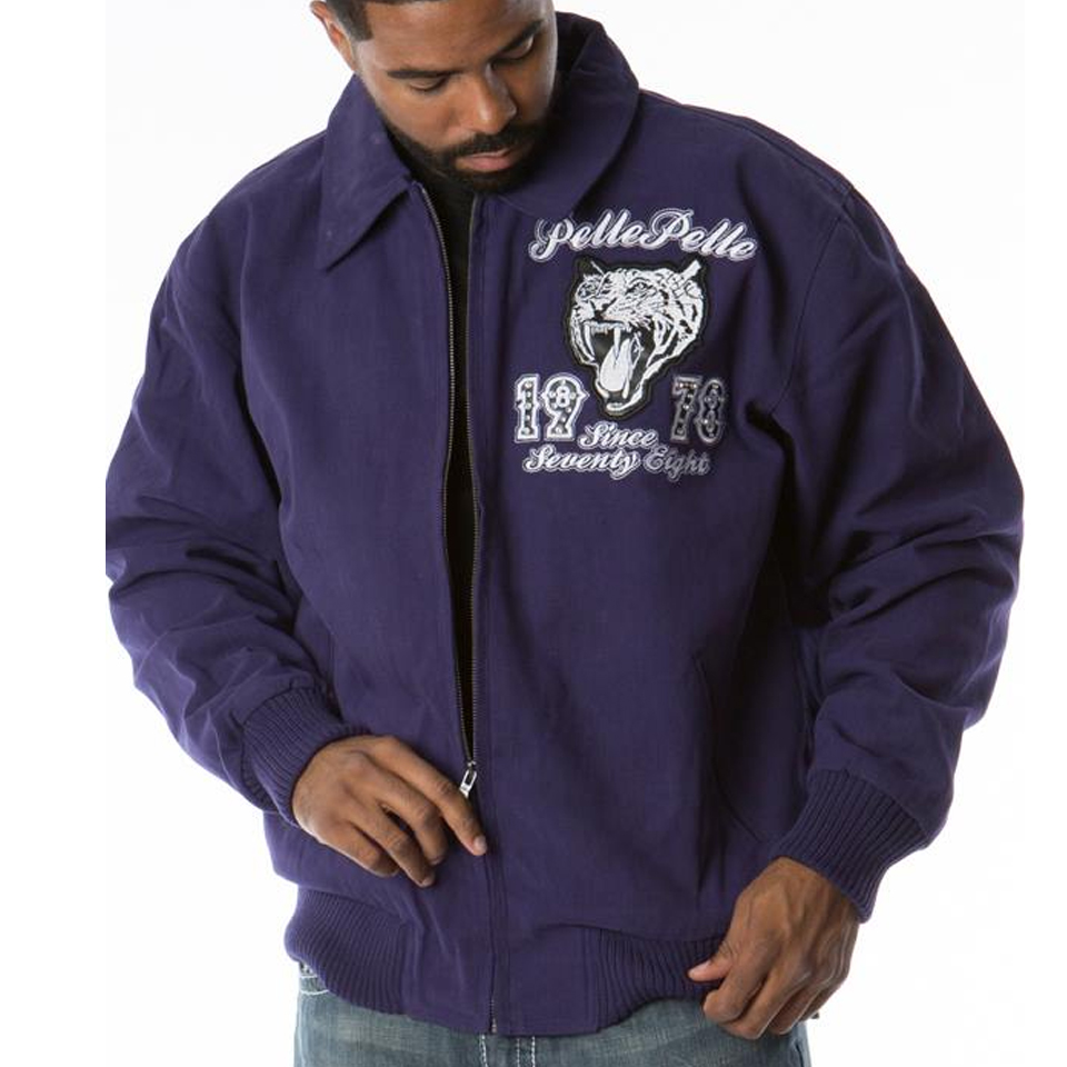 Purple Pelle Pelle Men World's Finest Tiger Twill Jacket