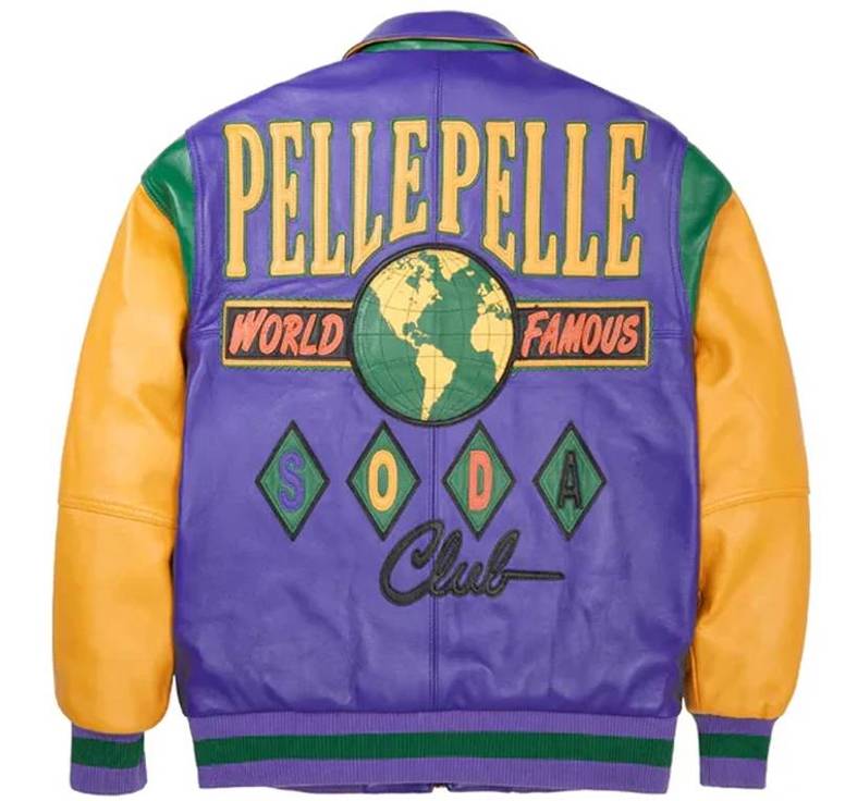 Purple Pelle Pelle World Famous Soda Club Plush Leather Jacket