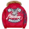 Red Pelle Pelle American Bruiser MB Fur Hooded Jacket