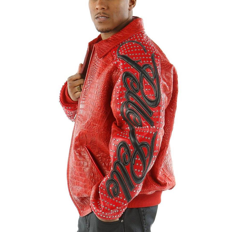 Red Pelle Pelle Men's Shoulder Crest Script Jacket