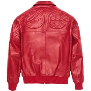 Red Pelle Pelle Puff Plush Full Grain Leather Jacket