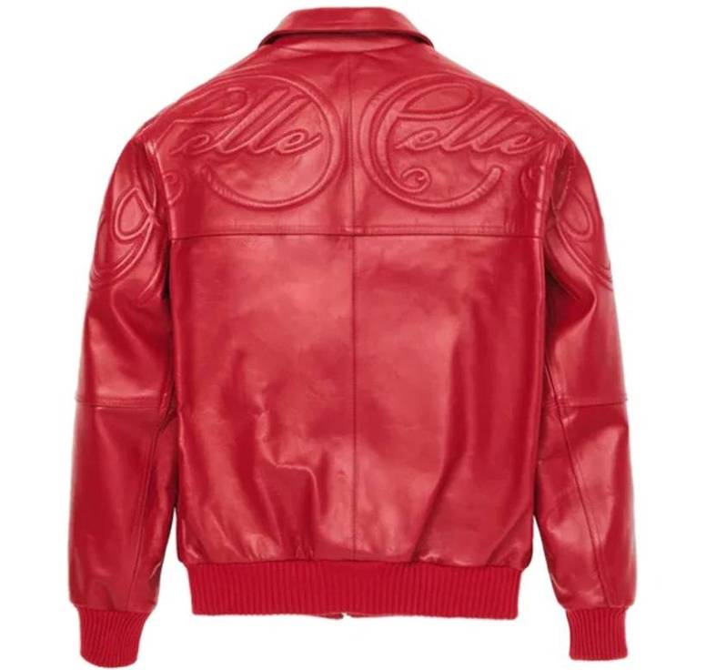 Red Pelle Pelle Puff Plush Full Grain Leather Jacket