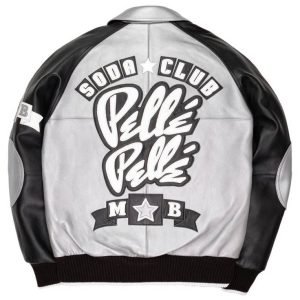 Silver Pelle Pelle Classic Soda Club Plush Genuine Leather Jacket